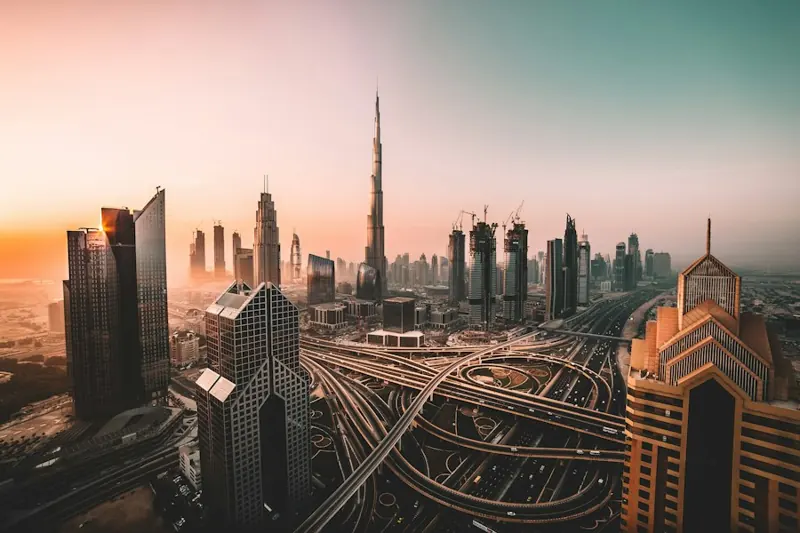 Dubai’s skyline rising above the city